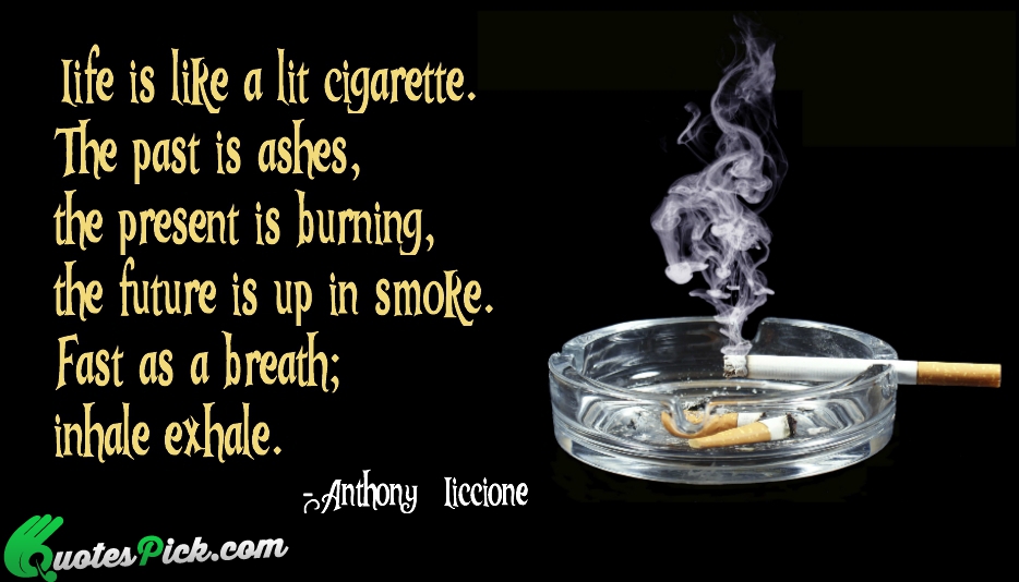 Life Is Like A Lit Cigarette Quote by Anthony Liccione