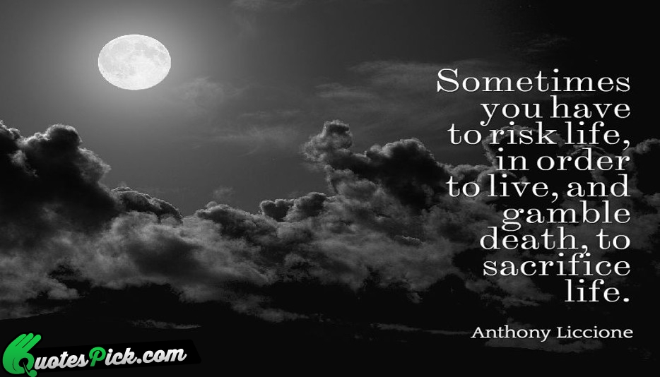 Sometimes You Have To Risk Life  Quote by Anthony Liccione
