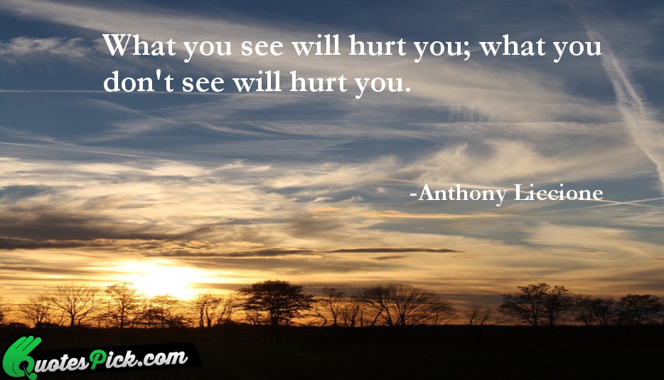 What You See Will Hurt You Quote by Anthony Liccione