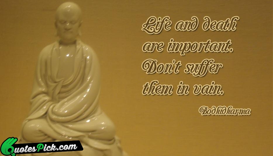 Life And Death Are Important Dont Quote by Bodhidharma