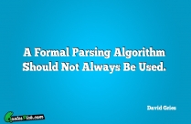 A Formal Parsing Algorithm Should