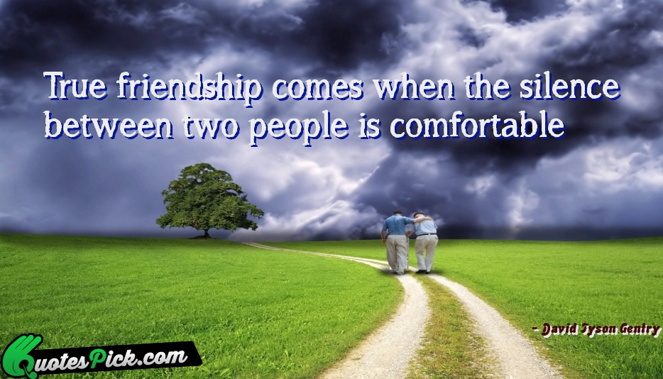 True Friendship Comes When The Silence
Between Quote by David Tyson Gentry