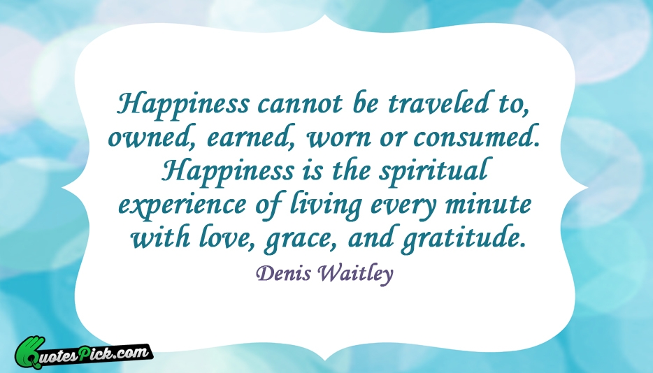 Happiness Cannot Be Traveled To Owned  Quote by Denis Waitley