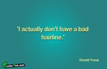 I Actually Dont Have A Bad Hairline Quote