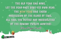The Old Year Has Gone. Quote