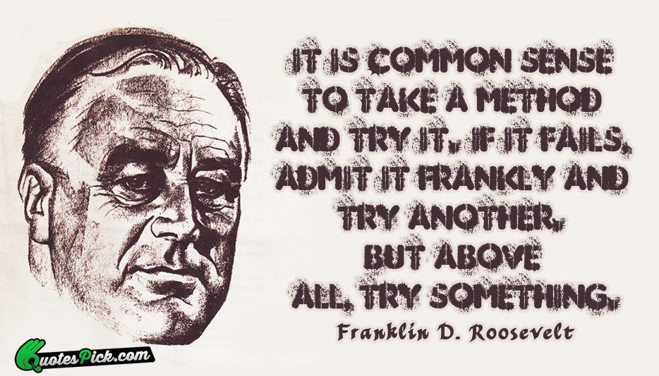 It Is Common Sense To Take Quote by Franklin D Roosevelt