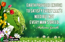 Earth Provides Enough To Satisfy