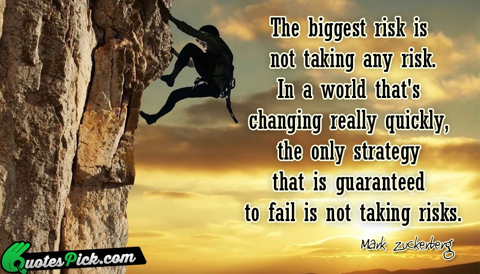 The Biggest Risk Is Not Taking Quote by Mark Zuckerberg