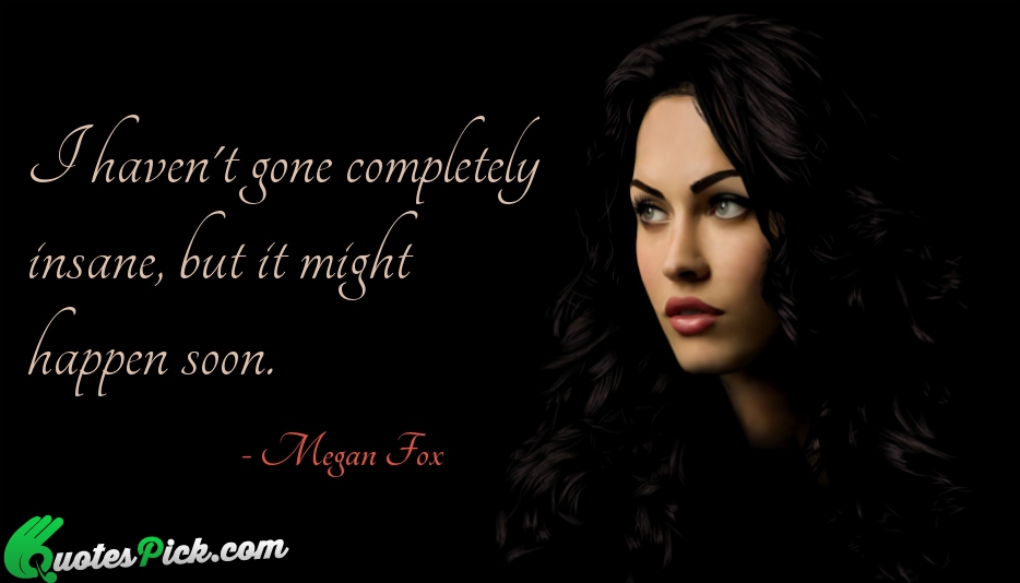 I Havent Gone Completely Insane But Quote by Megan Fox