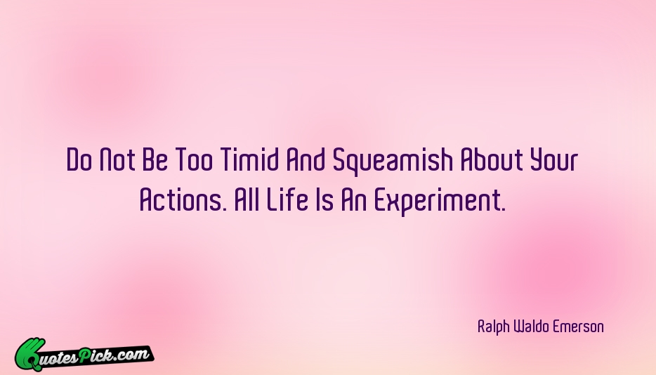 Do Not Be Too Timid And Quote by Ralph Waldo Emerson