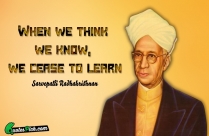 When We Think We Learn Quote