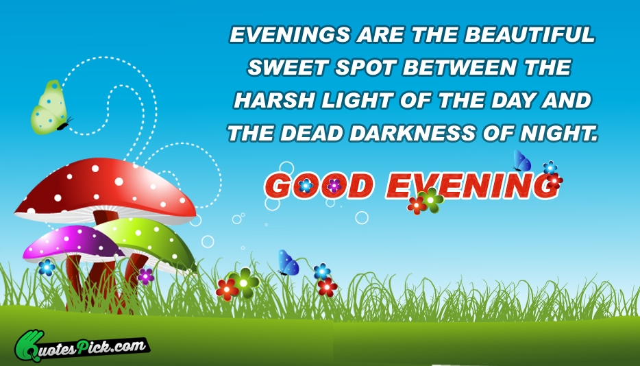 Evenings Are The Beautiful Sweet Spot Quote by Unknown