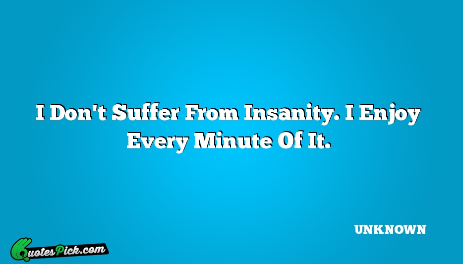 I Dont Suffer From Insanity I Quote by UNKNOWN