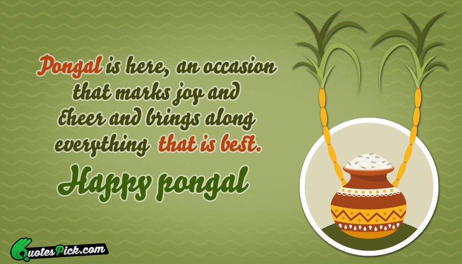 Pongal Is Here An Occasion That Quote by Unknown
