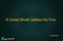 A Closed Mouth Gathers No Quote