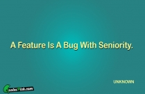 A Feature Is A Bug Quote