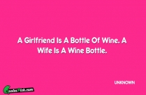 A Girlfriend Is A Bottle Quote