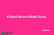 A Good Vacuum Really Sucks Quote
