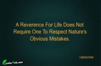 A Reverence For Life Does