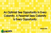 An Optimist See Opportunity In