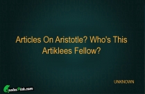 Articles On Aristotle Whos This