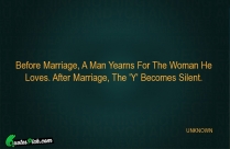 Before Marriage A Man Yearns