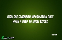 Disclose Classified Information Only When Quote