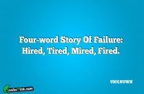 Four Word Story Of Failure Quote