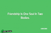 Friendship Is One Soul In Quote