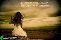 Its Hard To Forget Someone Quote
