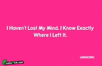 I Havent Lost My Mind Quote